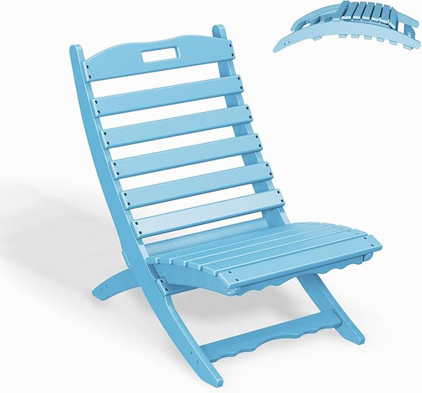 GREENVINES Folding-Xavier-Chair | Wave | Portable Adirondack-Chairs | HDPE Plastic | All Weather Fire-Pit Chair | Arctic - Photo 1