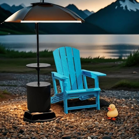 FONTOI Adirondack Chair, Plastic Adirondack Chair with Cup Holder, Outdoor Weather Resistant Lawn Furniture, 400 LBS Capacity Recliner, Garden Backyard Patio Without Screws Install, Sky Blue