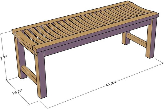 48" Solid Teak Indoor Outdoor Bench Shower Stool - From the Aqua Stratus Collection
