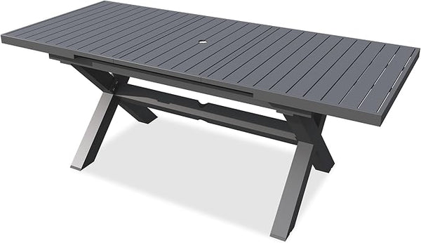 TWT Expandable Table Dining Set for 6 to 10, Aluminum Outdoor Dining Table - Photo 1