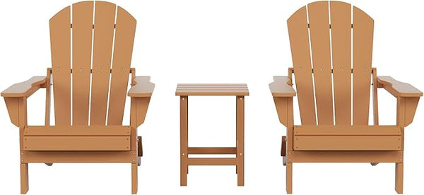 Costaelm 3 piece Patio Set, Outdoor Modern Adirondack Table and Chairs - Photo 1