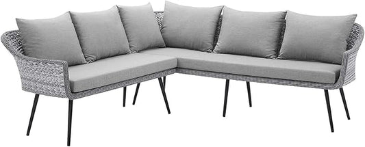 Modway EEI-4658-GRY-GRY Endeavor Patio Sofa, Gray Gray