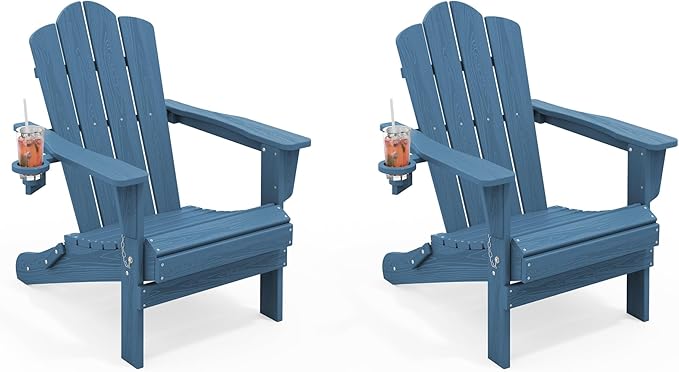 KINGYES Folding HDPE Adirondack Chairs