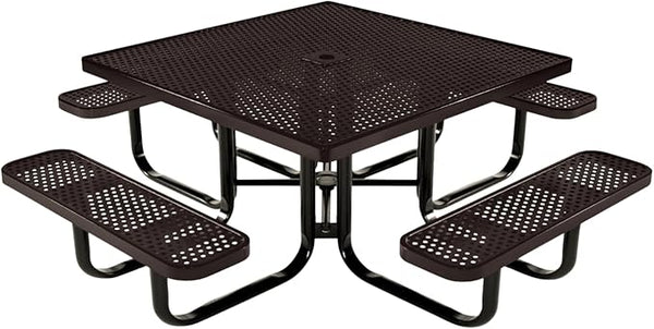 COATEDOUTDOORFURNITURE Heavy-Duty Portable Outdoor Kids Table with Umbrella Hole, Punched Steel Kids Picnic Table - Photo 1