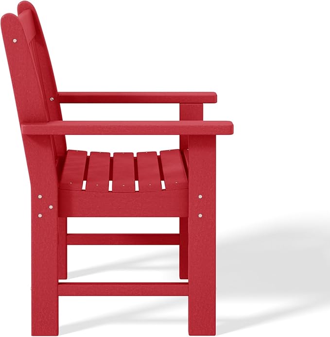 WestinTrends Malibu Outdoor Patio HDPE Adirondack Dining Arm Chair, Red