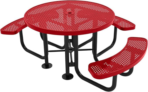 COATEDOUTDOORFURNITURE Heavy-Duty Portable Outdoor Picnic Table with Umbrella Hole - Photo 1