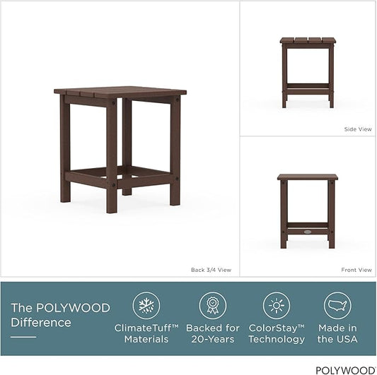 POLYWOOD ECT18MA Long Island 18" Side Table, Mahogany