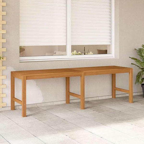 Solid Teak Wood Garden Bench 59.1 Inch Long Durable Seating for Three, Sturdy Vintage Design Outdoor Indoor Bench with Easy Assembly, Patio Furniture and Space Efficient