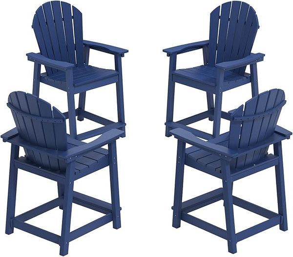 OTSUN Tall Adirondack Chairs Set of 4, HDPE Bar Height Outdoor Chairs, Adirondack Bar Stools for Patio Balcony & Porch - Photo 1