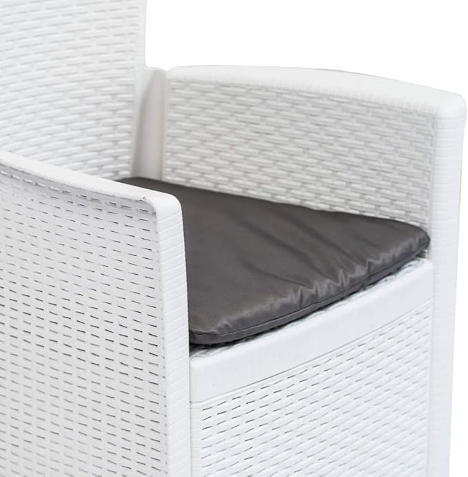 Balcony Furniture Outdoor Wicker Chair Patio Chairs for Patio, Porch, Backyard, Balcony, Poolside and Garden Patio Chairs 2 pcs with Cushion White Plastic Rattan Look