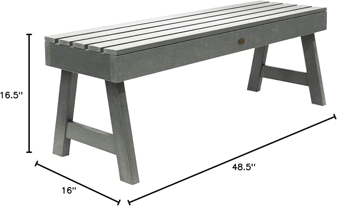 highwood AD-BENN4-CGE Weatherly Backless Bench, 4-Feet, Coastal Teak