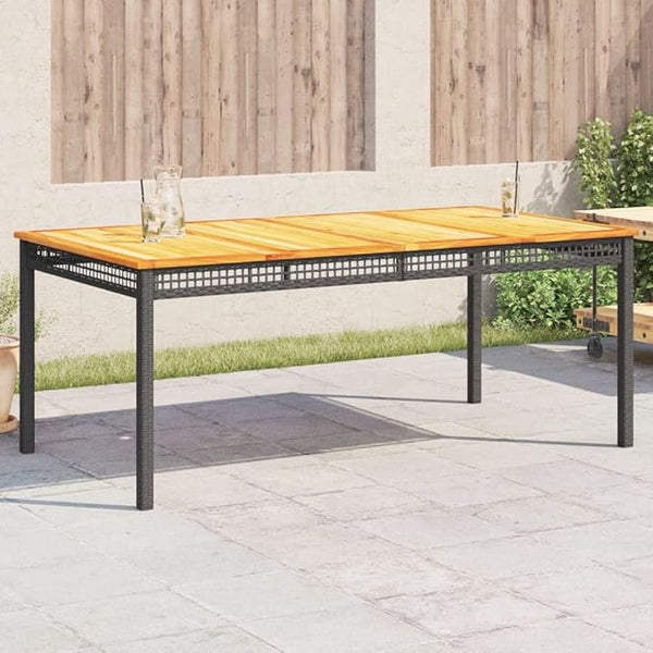 Outdoor Dining Table, 71 Inch Rectangular Patio Table with Synthetic Poly Rattan and Sturdy Frame - Photo 1