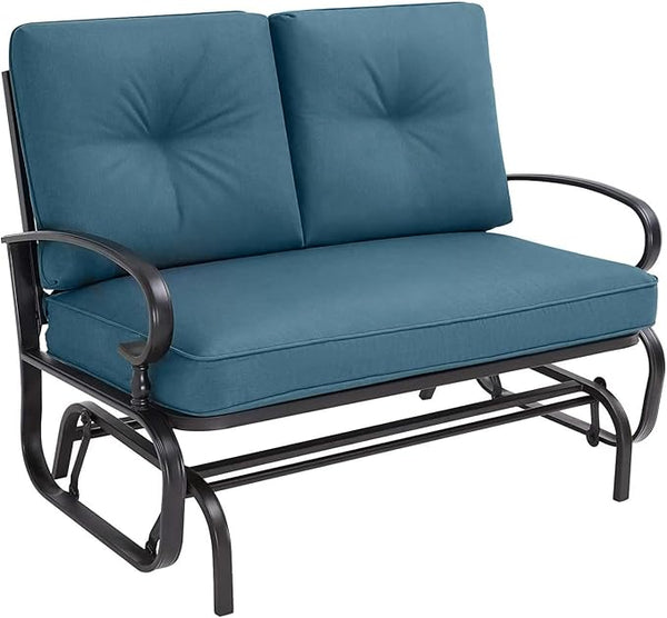Crownland Outdoor Patio Glider Chair, Rocking Glider Bench for 2 Person, Porch Furniture Loveseat Seating - Photo 1