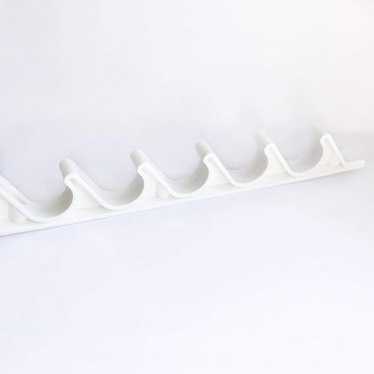 KOMORAX 4 pcs 6 Position Nylon White Adjustment Brackets for Patio Outdoor Lawn Yard Furniture or Chaise Lounges, Replacement, Back Support, Back-Height Multi Position Adjuster 10 5/8" L x 5/8" W