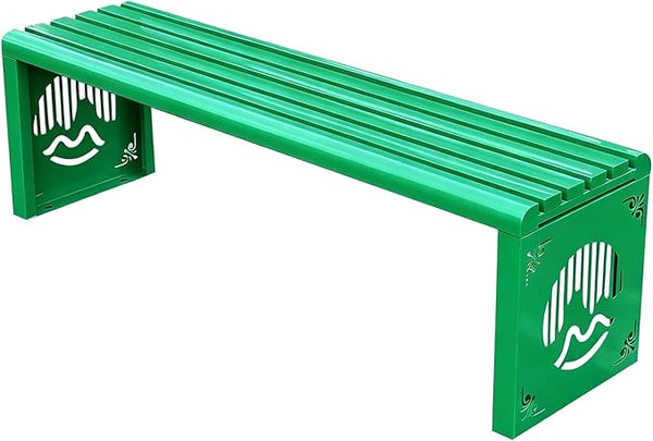 Heavy Duty Outdoor Benches Weatherproof Galvanized Steel Park Benches Slats Design Metal Garden Chair Commercial Street - Photo 1