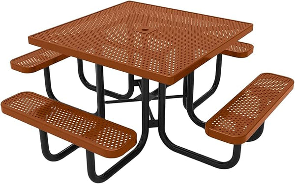 COATEDOUTDOORFURNITURE Heavy-Duty Portable Outdoor Picnic Table with Umbrella Hole - Photo 1