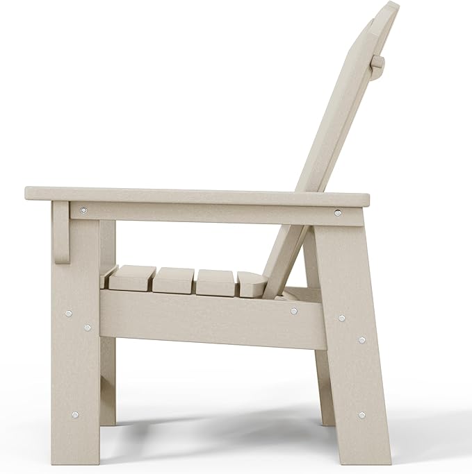 WestinTrends Malibu Kids Outdoor Adirondack Plastic Patio Chair (Set of 2), Sand