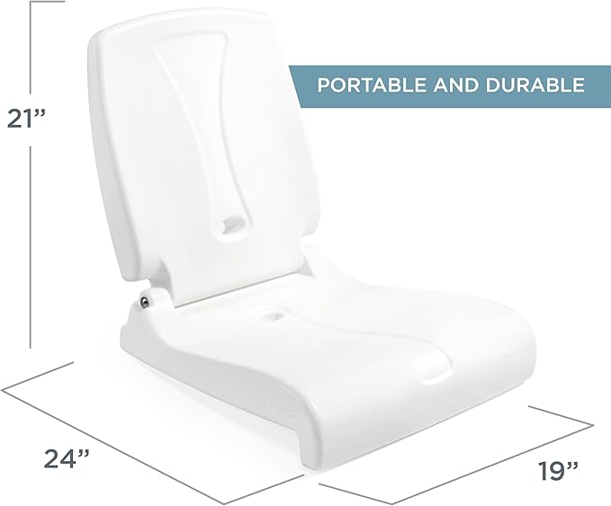 Step2 Vero Pool Lounger and Folding Adult Flip Seat Bundle, Outdoor/Indoor Waterproof Patio Furniture, Provides Back Support When Sitting, Made of Durable Plastic, White