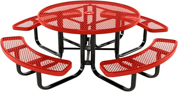COATEDOUTDOORFURNITURE Heavy-Duty Portable Outdoor Kids Table with Umbrella Hole, Expanded Metal Kids Picnic Table - Photo 1