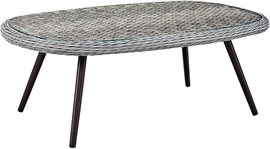 Modway EEI-3177-GRY-GRY-SET Endeavor 4 Piece Outdoor Patio Wicker Rattan Sectional Sofa Set, Gray