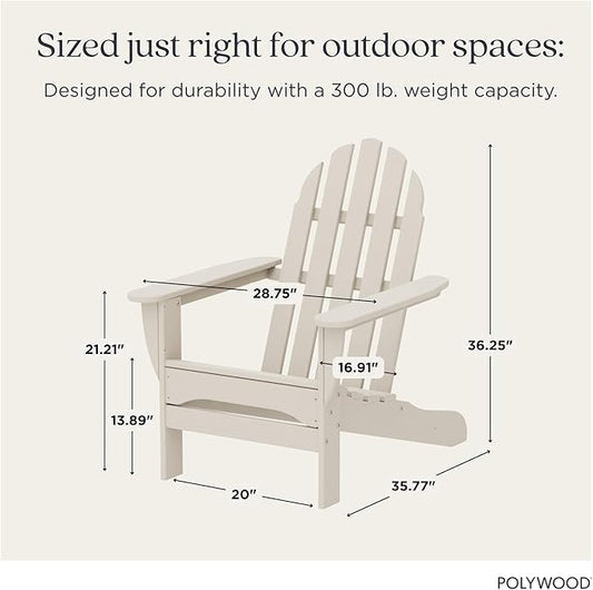 POLYWOOD AD4030SA Classic Outdoor Adirondack Chair, Sand