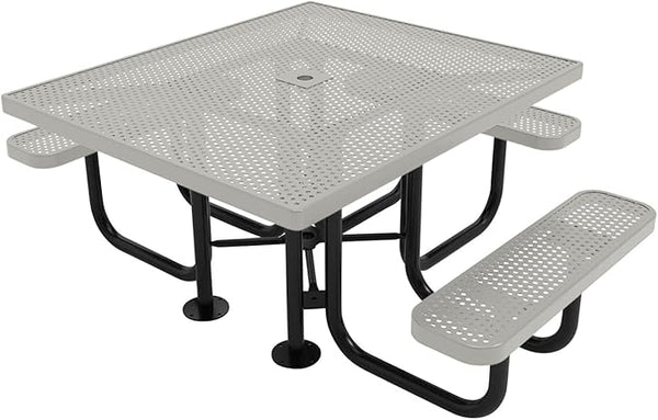 COATEDOUTDOORFURNITURE Heavy-Duty Portable ADA-Compliant Outdoor Picnic Table with Umbrella Hole - Photo 1