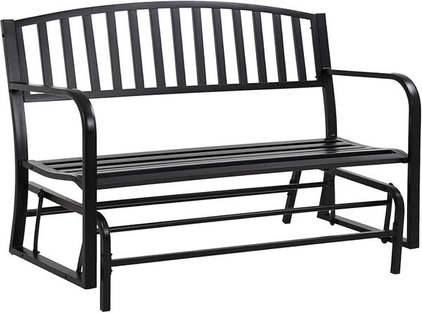 Patio Glider Bench Garden Bench for Patio Outdoor Bench Metal Bench Park Bench Cushion for Yard Porch Work Entryway