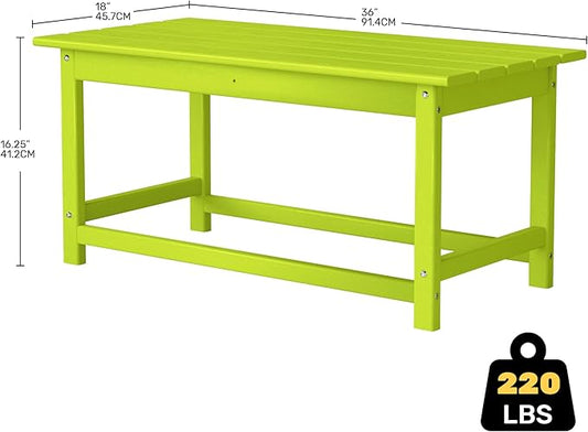 Costaelm Adirondack Conversation Table, HDPE Outdoor Drink Weather Resistant, Outdoor Patio Porch Accent Balcony Table for Pool, Seaside, Backyard, Lime
