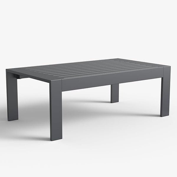 LayinSun Aluminum Outdoor Patio Coffee Table Modern Rectangle All-Aluminum End Table with Metal Frame - Photo 1