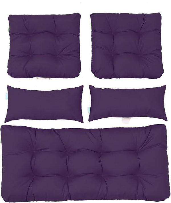 QILLOWAY Outdoor Patio Wicker Seat Cushions Group Loveseat/Two U-Shape/Two Lumbar Pillows for Patio Furniture - Photo 1