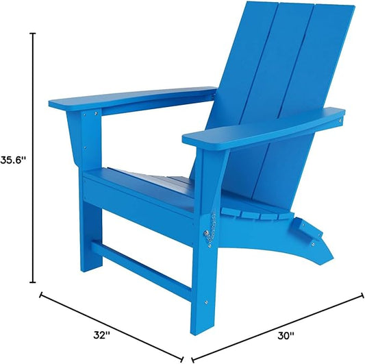 WestinTrends Ashore Modern Outdoor Folding Adirondack Chair, Pacific Blue