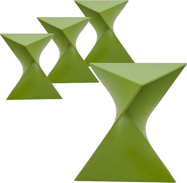 LeisureMod 15.75" Triangular Side Table, Stackable Plastic Accent End Table for Indoor & Outdoor Use - Photo 1