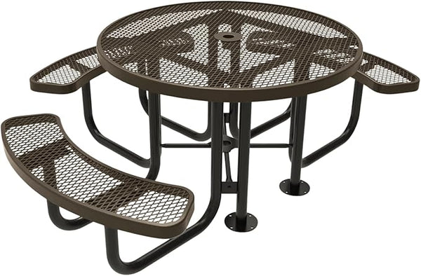 COATEDOUTDOORFURNITURE Heavy-Duty Portable Outdoor Picnic Table with Umbrella Hole - Photo 1
