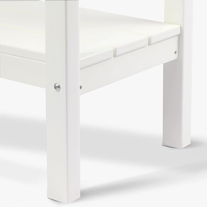 WestinTrends Malibu 55" Outdoor Patio HDPE Adirondack 2-Tier Shelf Console Table, White