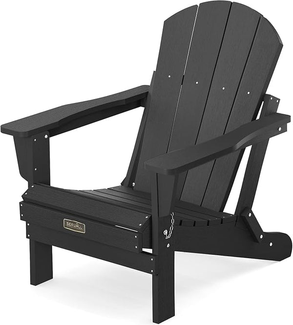 SERWALL Folding Adirondack Chairs Patio Chairs Lawn Chair Outdoor Weather Resistant for Patio Garden, Backyard Deck - Photo 1