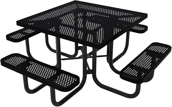COATEDOUTDOORFURNITURE Heavy-Duty Portable Outdoor Picnic Table with Umbrella Hole - Photo 1