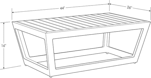 Modern Outdoor Patio Nadie Stainless Steel Coffee Table - Black