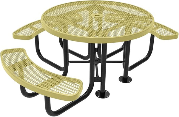 COATEDOUTDOORFURNITURE Heavy-Duty Portable Outdoor Picnic Table with Umbrella Hole - Photo 1