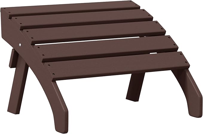 Costaelm Adirondack Chair Footrest, Patio Footstool, Ottoman Outdoor Foot Rest for Patio Waterproof, Adirondack Ottoman Patio Footstool, Dark Brown