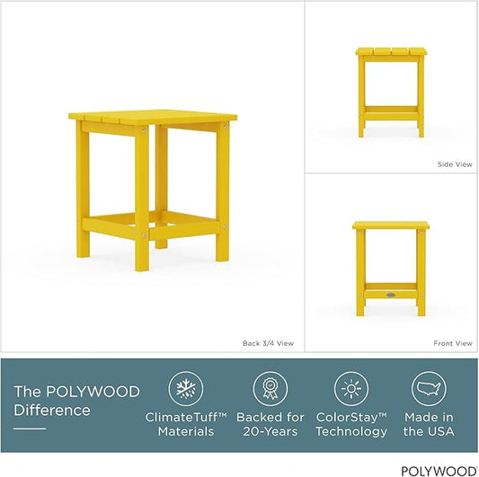 POLYWOOD ECT18LE Long Island 18" Side Table, Lemon