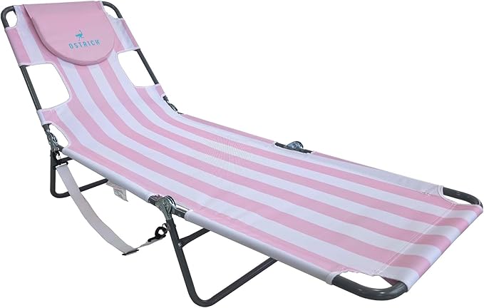 Ostrich Original Chaise Lounge - ICY Pink & White Stripe (ICY Pink & White Stripe)