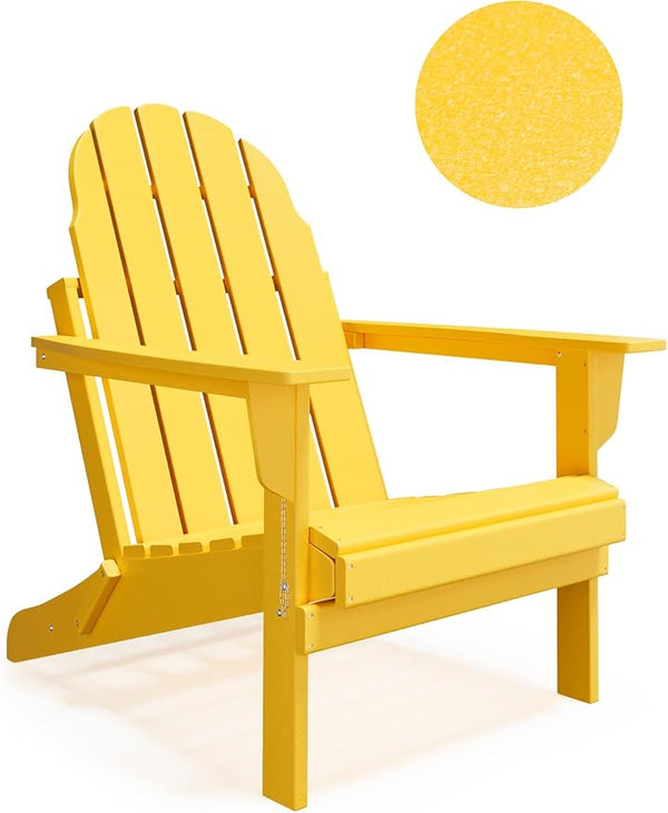 Folding Adirondack Chair - Durable HDPE Poly Lumber All-Weather Resistant - Photo 1