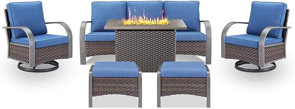 Belord Patio Furniture Set with Fire Pit Table - 50000 BTU Propane Fire Pit - Photo 1