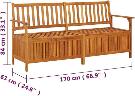 Garden Bench Deck Bench Storage Bench 66.9" Solid Wood Acacia