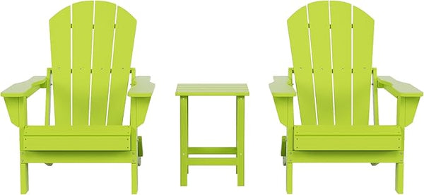 Costaelm 3 piece Patio Set, Outdoor Modern Adirondack Table and Chairs - Photo 1