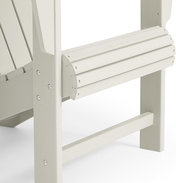 Costaelm Lakeview Outdoor Patio HDPE Adirondack Chair with Cup Holder, Sand
