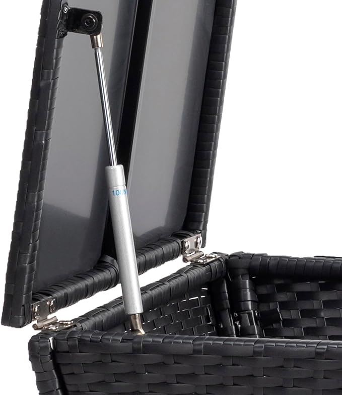 Outdoor Wicker Side Table with Storage Space, Square PE Rattan End Table for Patio Garden Poolside Deck