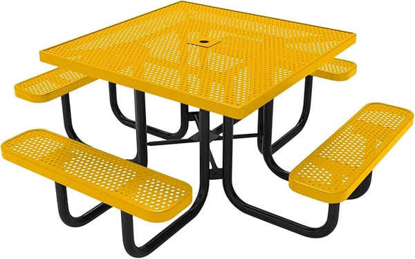 COATEDOUTDOORFURNITURE Heavy-Duty Portable Outdoor Picnic Table with Umbrella Hole - Photo 1