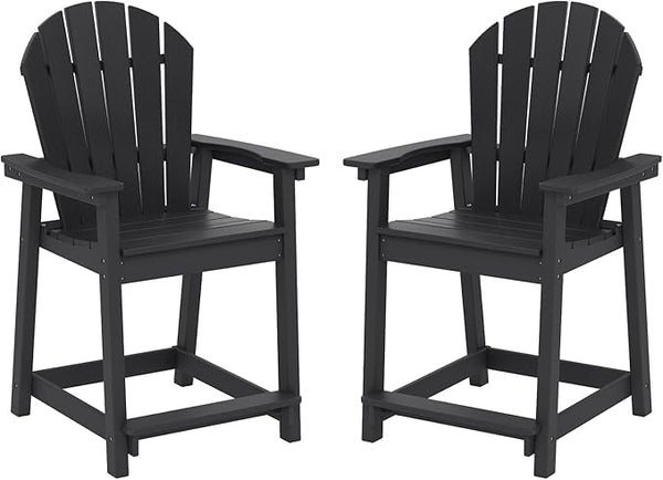 OTSUN Tall Adirondack Chairs Set of 2, HDPE Bar Height Outdoor Chairs, Adirondack Bar Stools for Patio Balcony & Porch - Photo 1