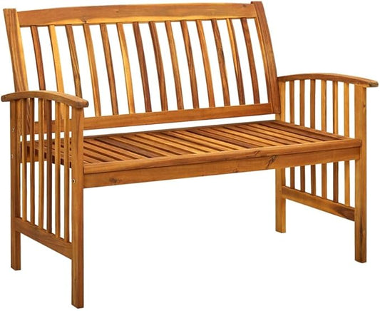 Patio Bench,Outdoor Bench,Patio Garden Bench,Outside Park Bench for Patio,Lawn,Terrace,Deck with Cushion 46.9" Solid Acacia Wood